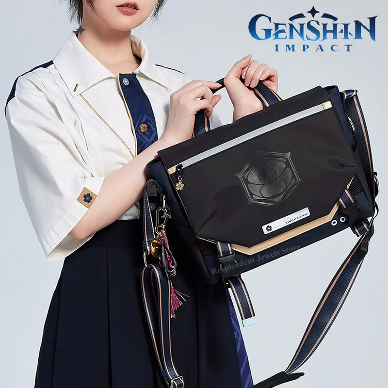

Genuine Genshin Impact Kamisato Ayaka Cosplay Messenger Bag Anime Game Original Shoulder Bag School Backpacks High-capacity Gift