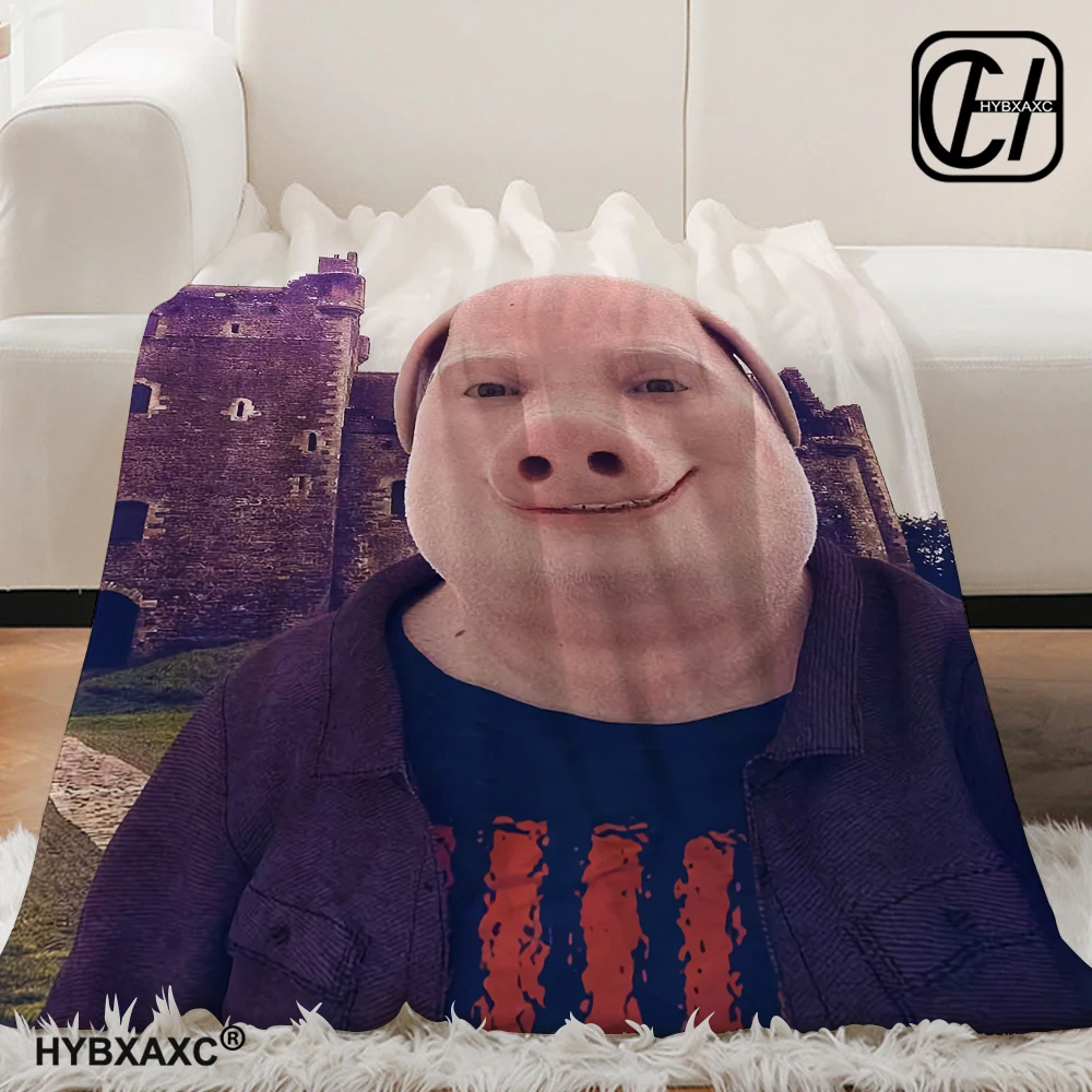 John Pork Smiling Throw Blanket For Baby cosplay anime Sofas Blankets 3