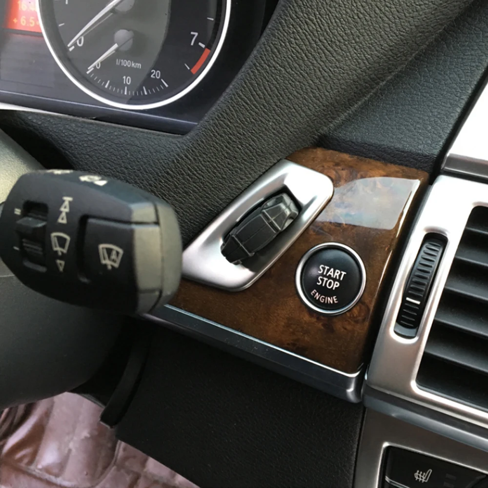 스테인레스 스틸 자동차 시동 키 구멍 소켓 프레임 커버 트림, BMW X5 X6 E70 E71 E72 인테리어 장식 액세서리