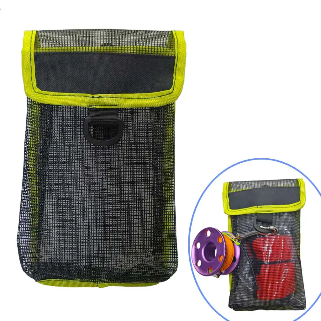 Scuba Diving Smb Storage Bag Tech Cave Diving Signal Vasca Reel Snap Salsiccia Boa Diver Safety Marker Boa Mesh Carry Pouch