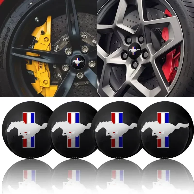 Car Styling 56Mm Car Tire Wheel Center Hub Cap Badge Sticker Per Ford Mustang Spoiler Shelby Gt 350 500 Cobra E Focus 2 3 Mk3