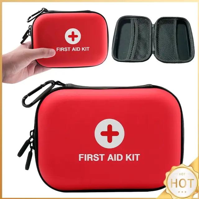 First Aid Kit Bag Empty First Aid Storage Box First Aid Hard Case Empty Waterproof Small First Aid Bag for Household Camping 1