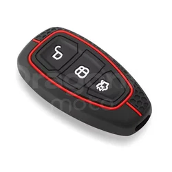 Premium Silicone Car Key Cover - Soft Protective Case (Red)