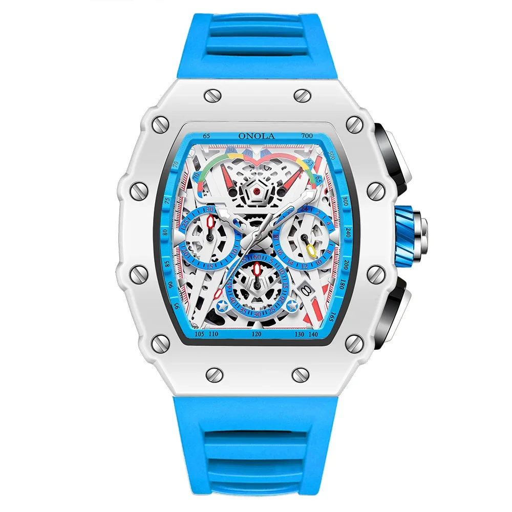 Luxury Watch Men s ONOLA Fashion Casual Multifunctional Silicone Tape - Picture 26 of 28