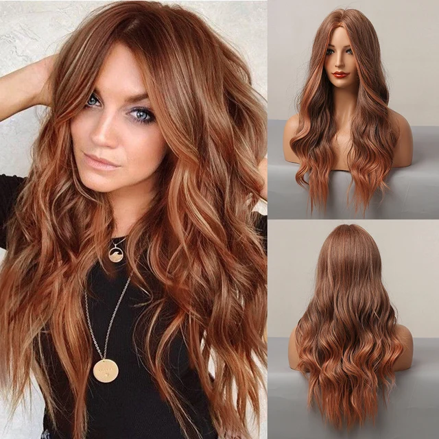 GNIMEGIL Synthetic Long Curly Wigs for Women Ombre Blonde Wig with Bangs Costume Wig for Girls Sexy Blond Wigs with Dark Roots 804-12