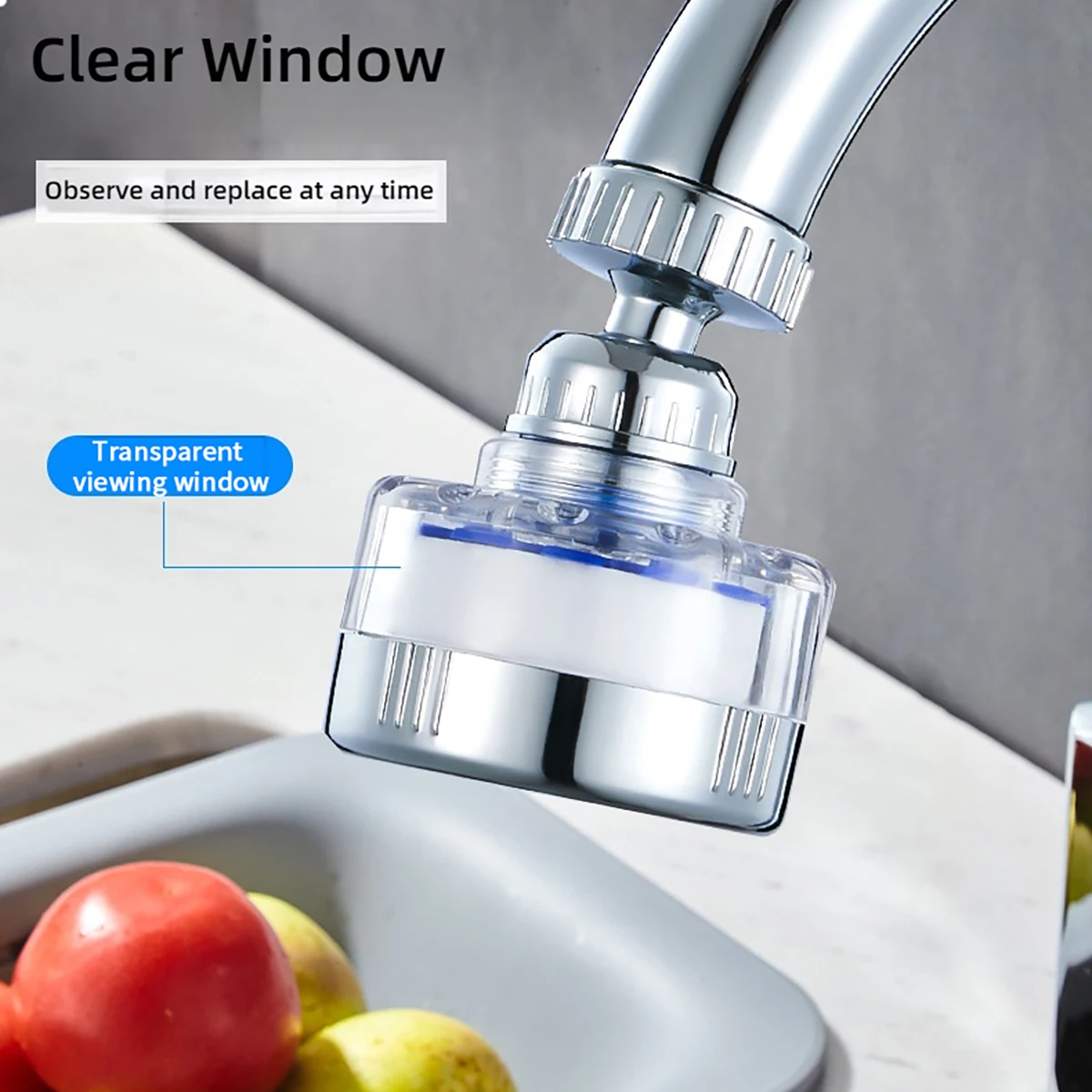 Universal Splash Proof Faucet Filter - removes rust/deposits, retains minerals, easy to install Healthy Wash Water