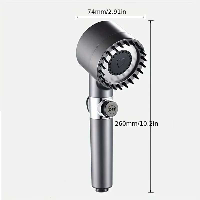 Shower showerhead High Pressure Shower Head One Button Water Stop Water Water Saving Adjustable 4 Mode Water Massage Shower Head 2