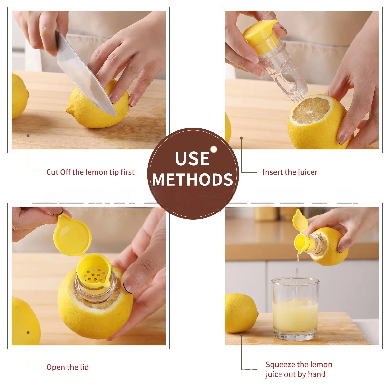 New Screw Top Lemon Juicer Mini Manual Lemon Squeezer Portable Lemon Juicer With Lid Squeeze Lime for Cocktails Plastic Manual