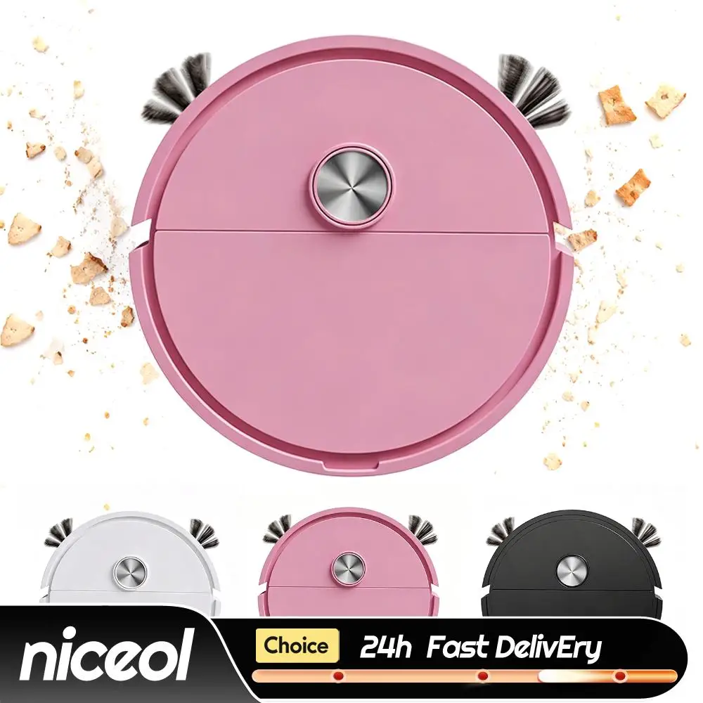 Robot aspirateur compact 3 en 1 pour voiture, machine de nettoyage intelligente légère, évitement automatique des obstacles pour poils d'animaux, sols durs et tapis 1