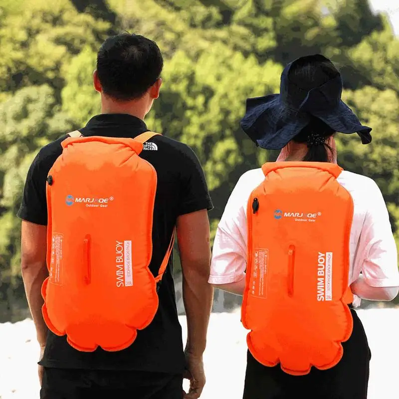 Swimming Buoy For Adults Swim Buoy Float Backpack Highly Visible Swimming Bubble Buoy Float For Safe Swim Training & Open Water 4