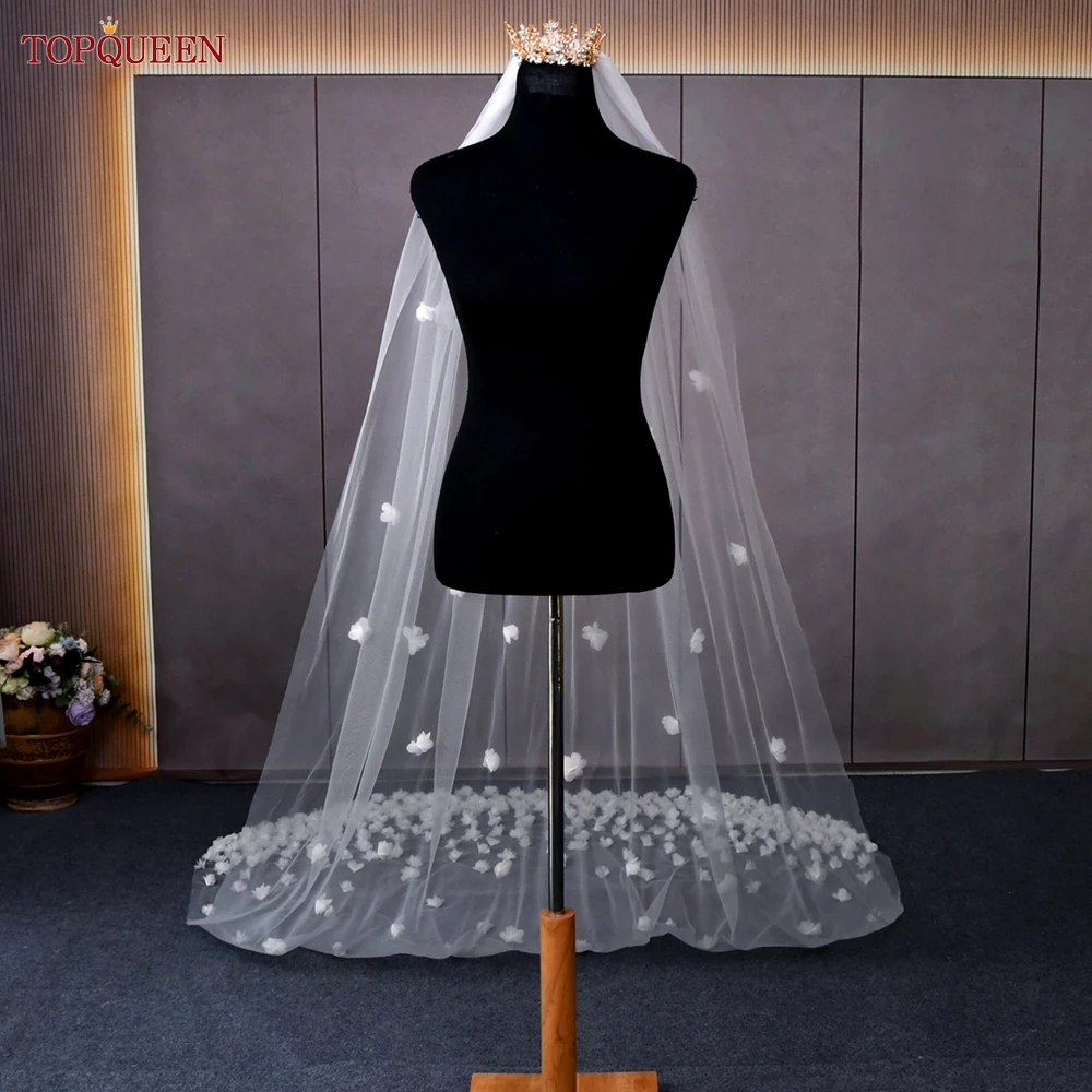 Bridal Veil,Wedding Veil with 3d Flowers