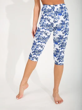 Fashionable And Casual Women's Legging Blue And White Peony Sports Fitness Yoga Pants Sexy And Elegant High Stretch Pencil Pants 1