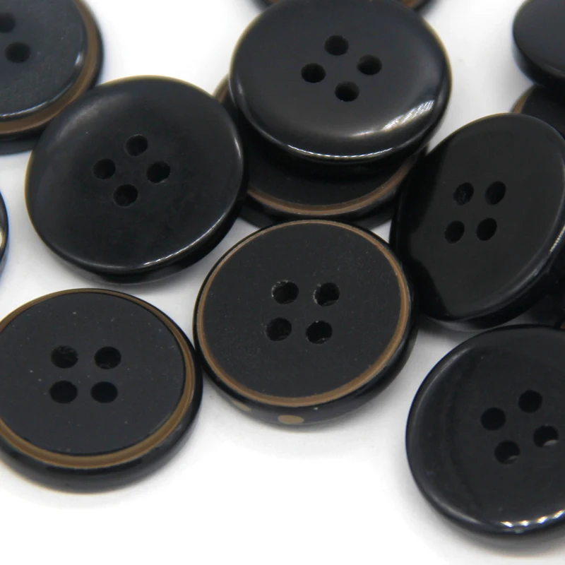 HENGC 15/20mm Round Matte Black Resin Coat Buttons For Clothes Retro Man Suit Jacket Cardigan Needlework DIY Crafts Wholesale 6