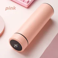 1pc 480ml Black Stainless Steel Creative Smart Thermos BottleTemperature Display Thermal Mug Male Female Portable Business Gift 2