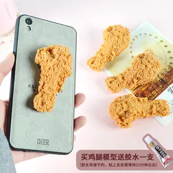 Simulation de jambe de poulet frit, amusant, coque de téléphone portable, accessoires de décoration, support de téléphone portable 