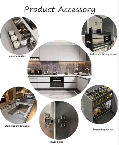 Modern Design Kitchen Cabinets High Quality Stainless Steel Assembled Island Sets with Drawer Slide & Basket Free Sample Offered