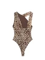 HH Women Leopard Print Jumpsuit Slim Hollow Out Irregular Sleeveless Female Bodysuit 2024 Summer Fashion Lady Playsuit - Image 2