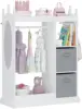 Kids Play Armoire with Mirror, Storage Bins and Closet for Dress Up and Costumes (White) 1