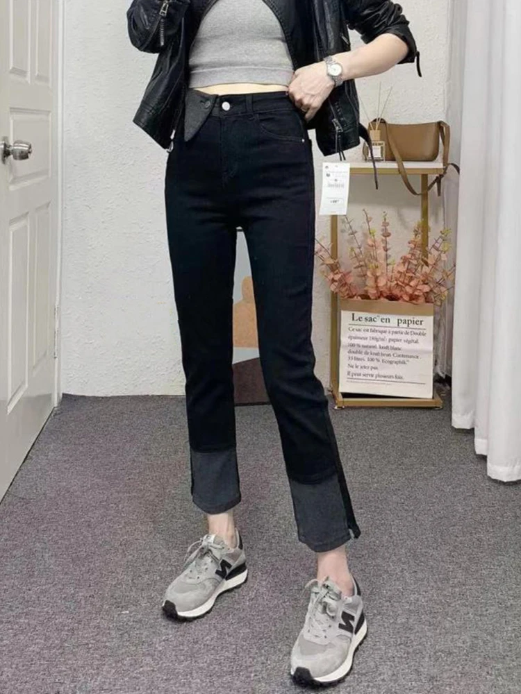 Y2k High Waist Straight Leg Jeans Female Summer Thin 2023 New Small Big Size Fat Mm Thin Smoke Pipe Pants