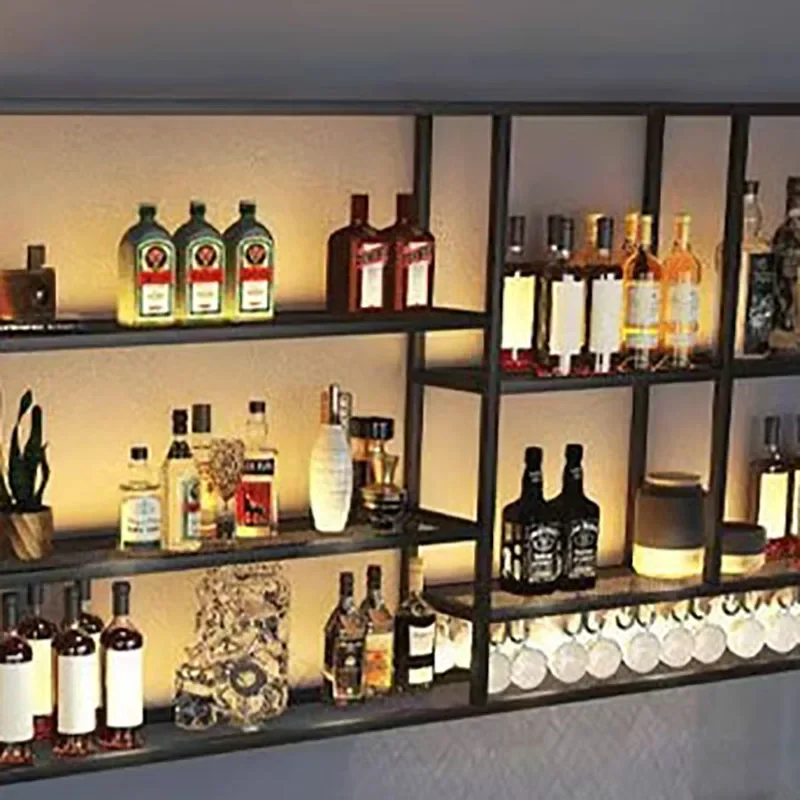 Modern Unique Wine Cabinets Commercial Wall Mounted Metal Retail Bar Cabinet Cellar Display Armario Para Vinos Home Decoration
