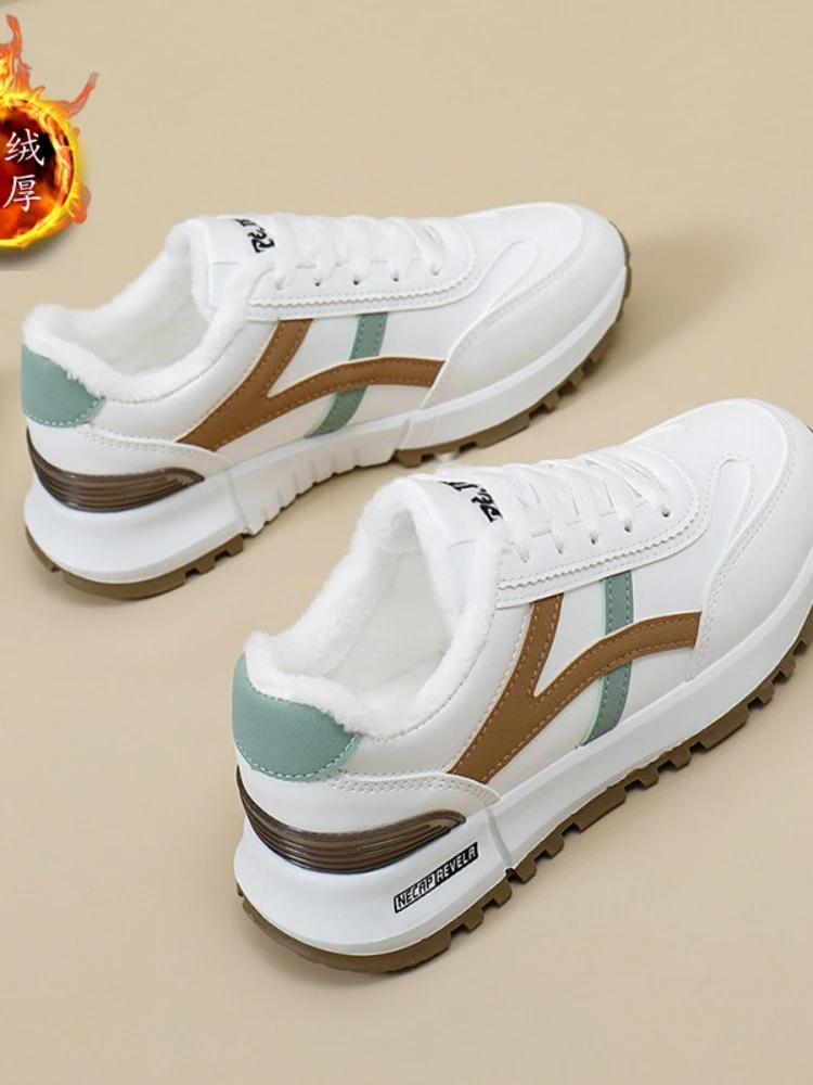 Little White Shoes Women's 2023 Autumn and Winter Fleece Student  Version Casual Platform Fashion Board Shoes  Sneakers Women