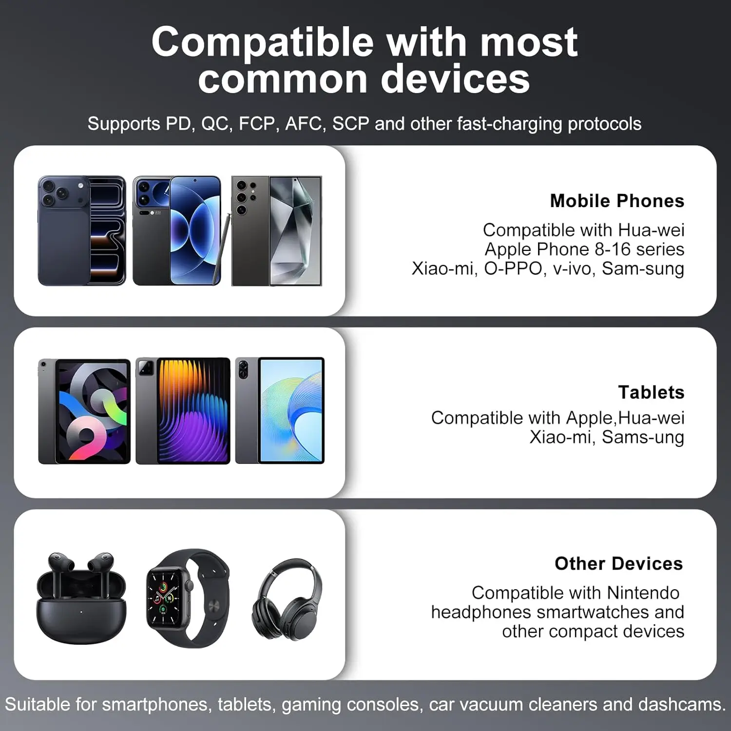 120W 접이식 고속 충전 케이블, USB A/C-USB C/L 포트 멀티 충전 코드 (아이폰 17/16, 삼성 갤럭시 A17/S25 호환)