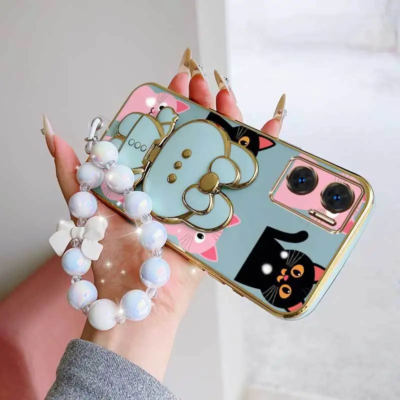 Romantic Love Phone Case Set with Lanyard and Rabbit Stand