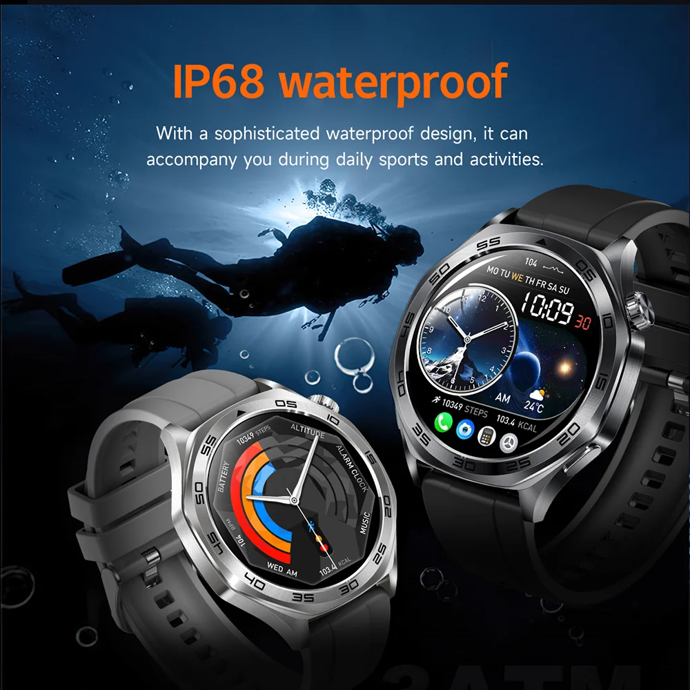 2026 Men Smart Watch 1.46inch wireless Calling Outdoor Sports Compass Health Monitoring 400mAh Large Battery Smartwatch 6