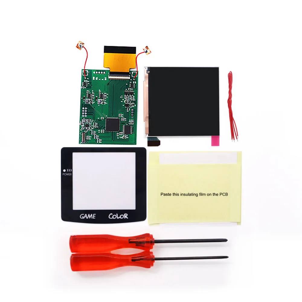 Super OSD Retro Pixel IPS High Light Backlight Brightness Touch Sensor LCD Kit+Pre-cut Shell For Q5 GBC --- discoloration