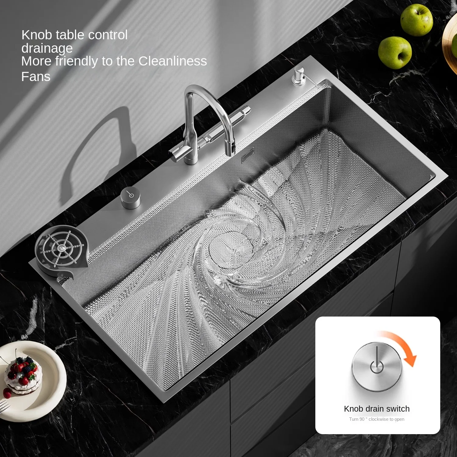 Original Finish Dishwasher-Compatible SUS304 Stainless Steel Large Single Bowl Undermount Kitchen Sink 3