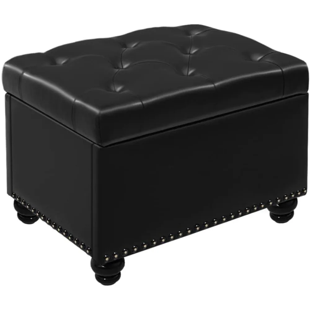 

Step Stool PU Lift Top Upholstered Foam Padded Rectangular Footstool Modern Tufted Bedroom Storage Ottoman Bench Free Shipping