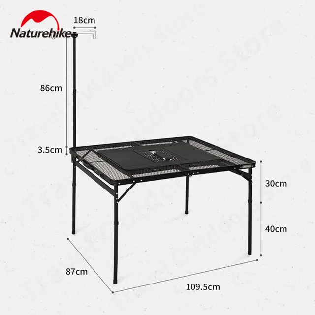 Naturehike Hordozható Főzés Összecsukható Kemping 30/70 Cm Magas, Állítható Multifunkcionális Igt Kombinált Piknik Bbq Kályha Asztal - Image 3