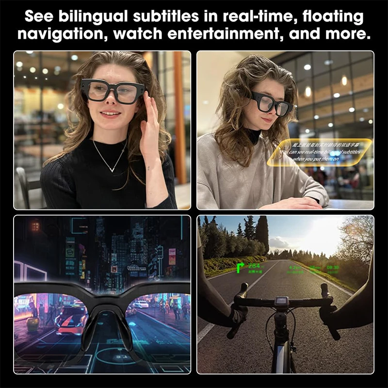 iTour Translator Wireless AR Glasses Language Translator Bilingual Subtitles OLED Display Bluetooth Chat Voice