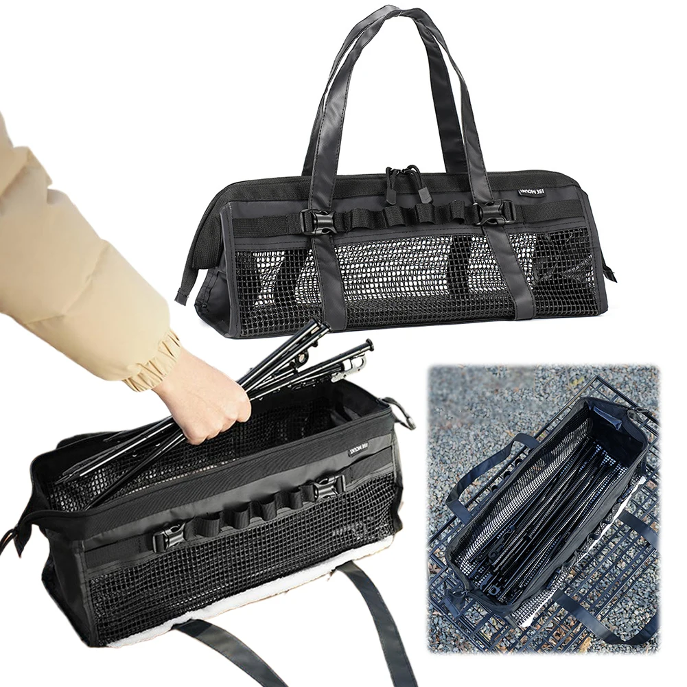 Camping Tent Nail Storage Bag Large Capacity Ground Nail Storage Pouch Portable Tent Stakes Bag for Outdoor Travel
