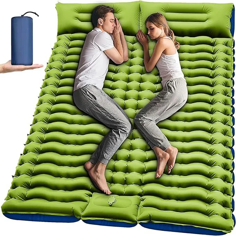 Camping Inflatable Mattress Built in Foot Pump & Pillow Portable Sleeping Pad Outdoor Ultralight Air Mat Hiking Travel