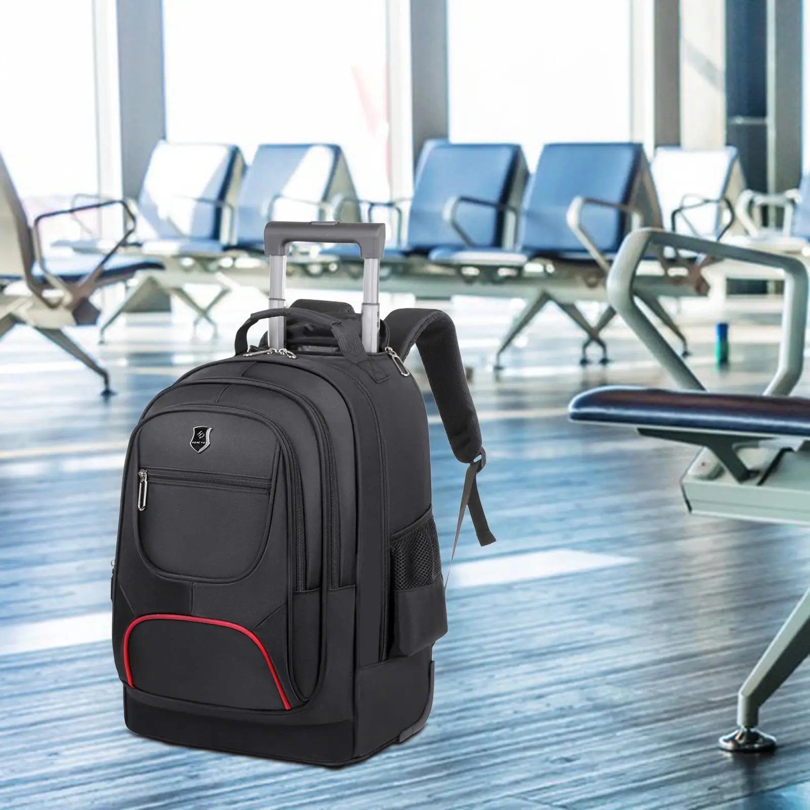 Rolling Backpack Laptop Backpack with Wheels for Women Men College Airplane