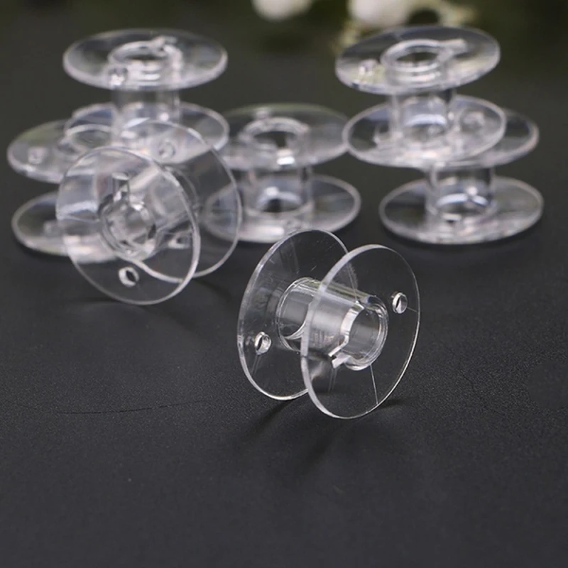 25/50pcs Transparent Color Empty Bobbins Plastic Spools Sewing