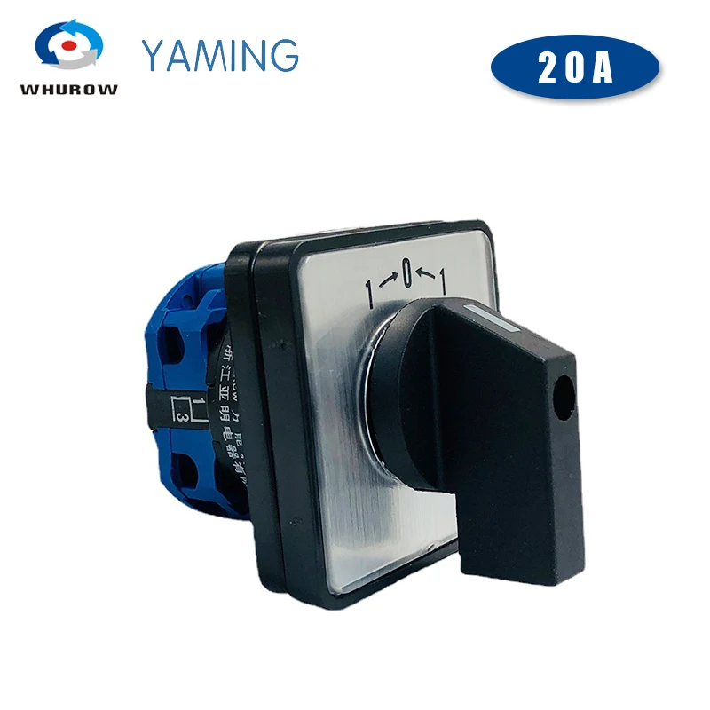 Самосброс Cam Switch, 3 позиции, 20A 660 В, 1 уровень, серебристые контактные винты, поворотный переключатель, Настраиваемые переключатели LW28 YMW26-20/1B