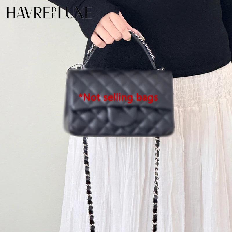 Cinghia di Ricambio in Vera Pelle Bovina per Manico Corto Borsa, Accessori Fai-da-te per Modifica Borsa Classica Flap CF - immagine 5