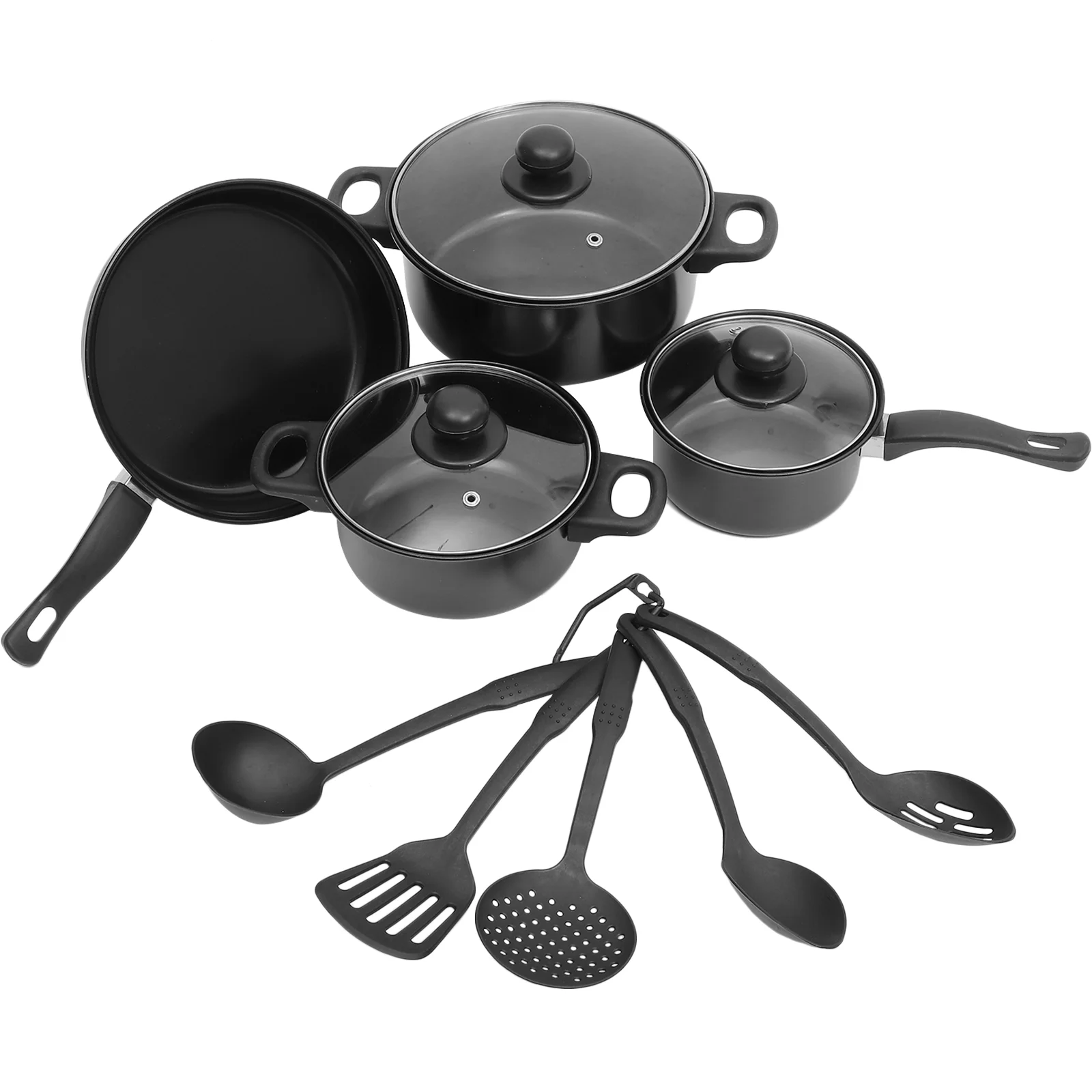 

7 Pcs Cast Iron Pots And Pans Set Skillet Fry Pans Cooking Pots Nonstick Cookware Utensils For Christmas Kitchen