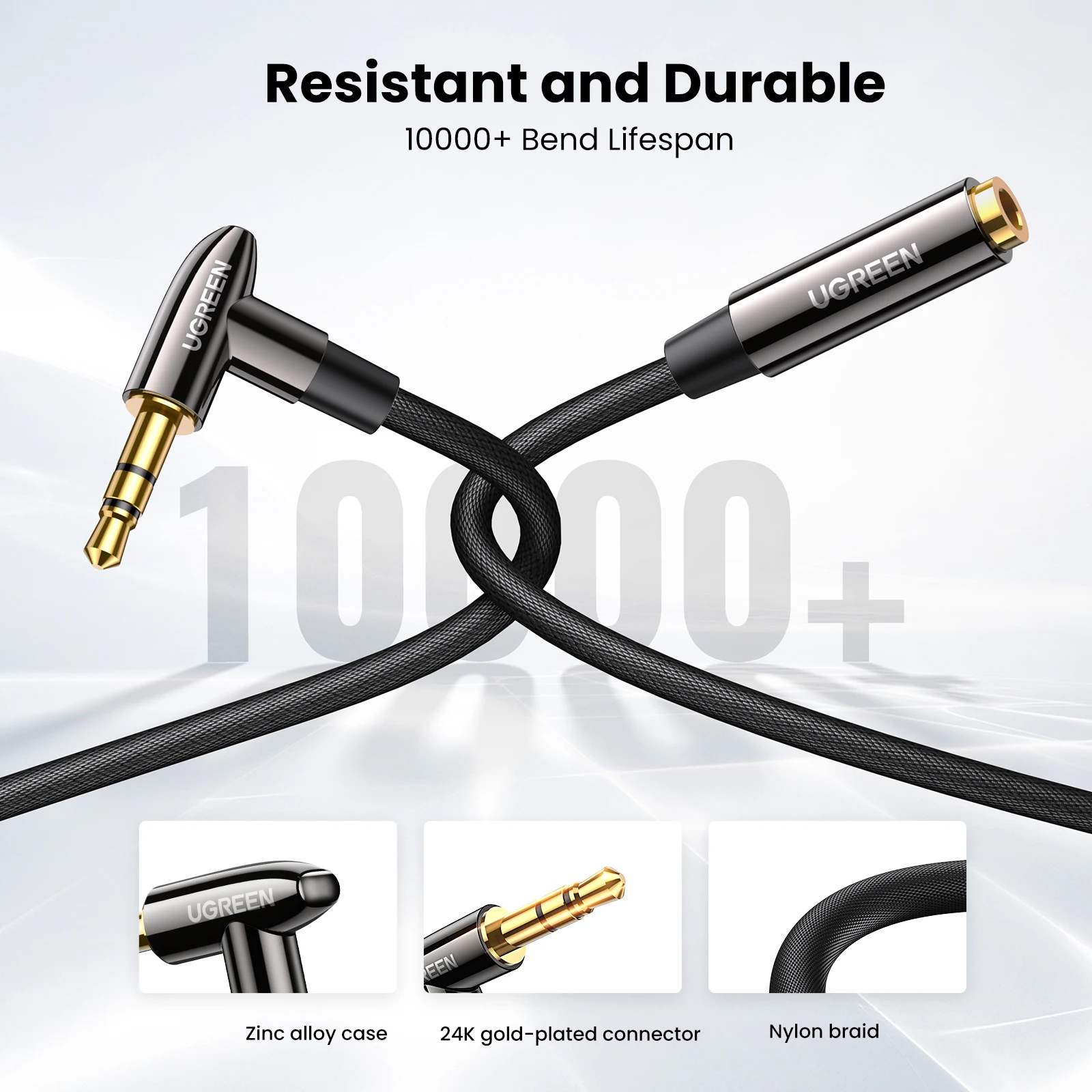 UGREEN Câble Audio Jack 3.5mm 4 Pôles pour Casqu…