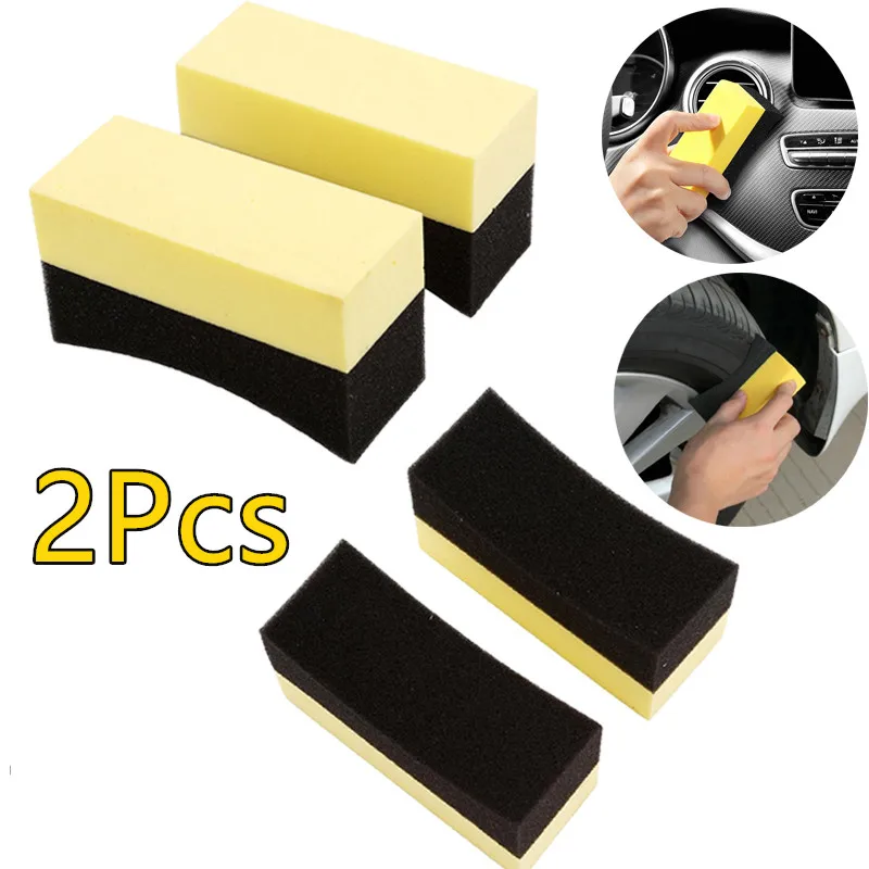 

2Pcs Car Wheel Wash Sponge Car Polishing Cleaning Sponge Wax Applicator Pads Tire Wash Wipe Car Wash Cleaning Tools Accessories