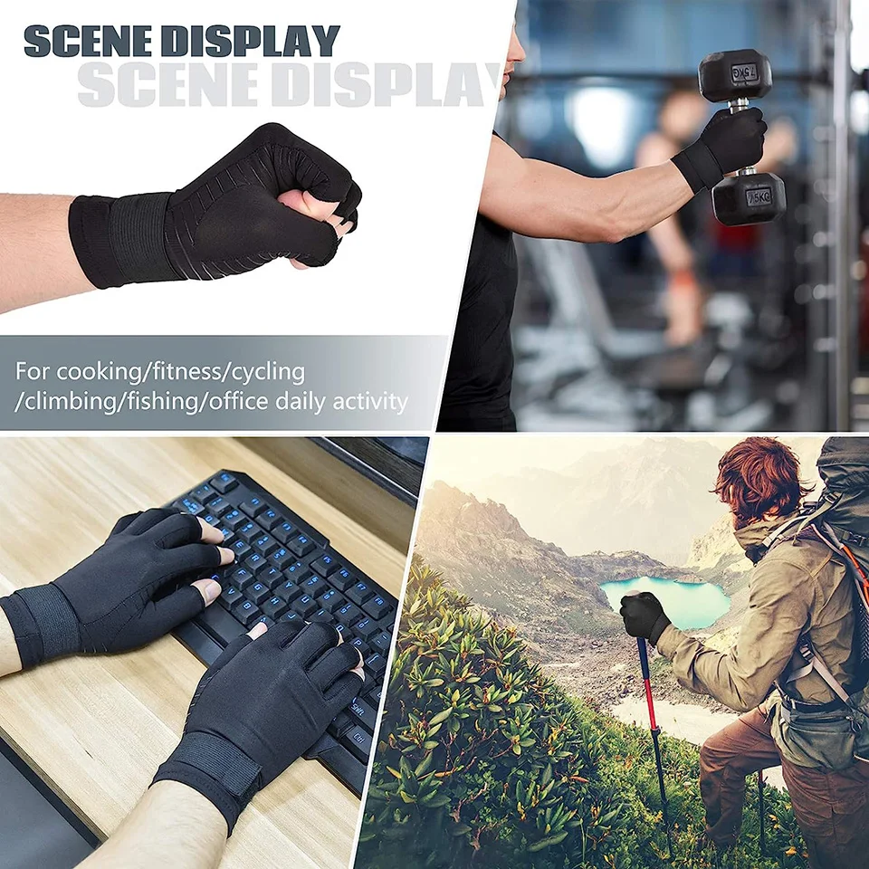 Compression Gloves Gym Gloves 1Pair Carpal Tunnel Support Outdoor Sports