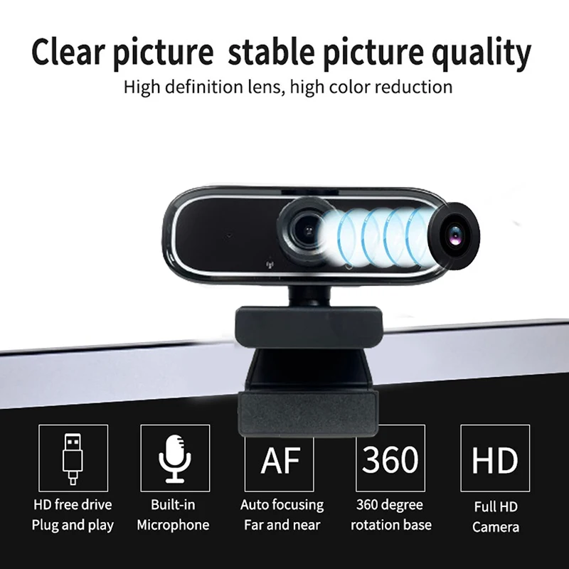 USB Webcam 1080P 4k Video Conference Camera with Microphone For PC/Laptop/Desktop