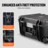 VEVOR Weatherproof Hard Case, Heavy Duty Protective Dry Box Case with Pre-cut Foam, Wheels & Retractable Pull Handles for Travel 5