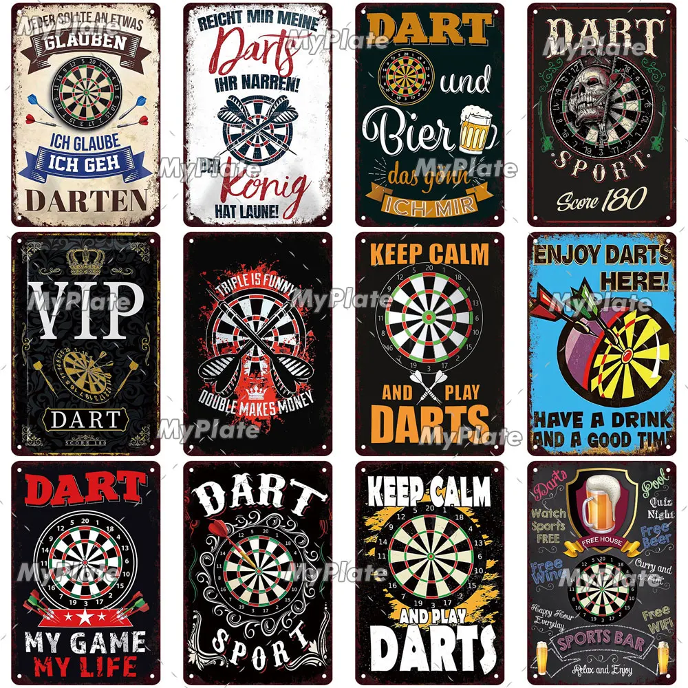 Vintage Metal Darts Sign - Bar & Club Wall Decor Art Poster Gift