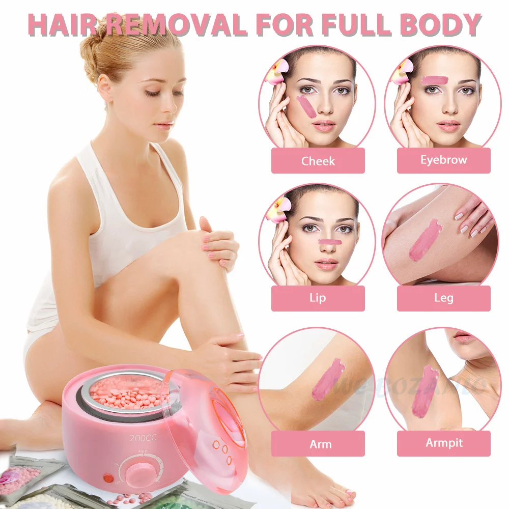 Hair Removal Wax Heater Depilatory Epilator Waxing Kit Paraffin Heater Wax Beans Heating Machine