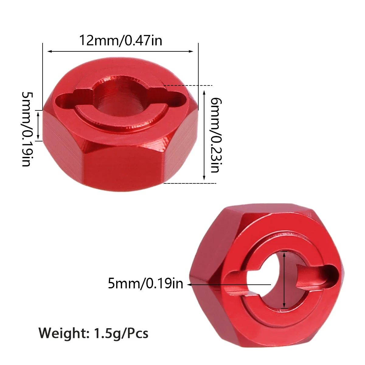 1/14 MJX Hyper Go 14209 14210 Wheel Hex Adapter Upgrade Aluminum
