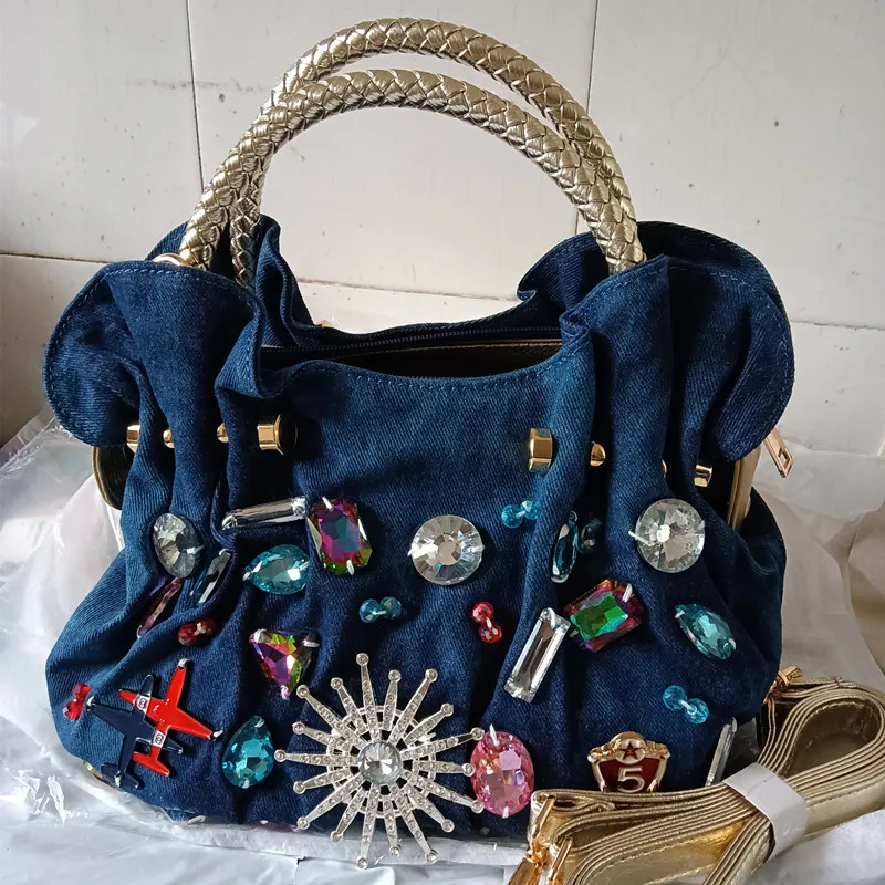 Bolso Bandolera Con Diamantes Para Mujer Color Gris Plateado | Meses Sin Interés