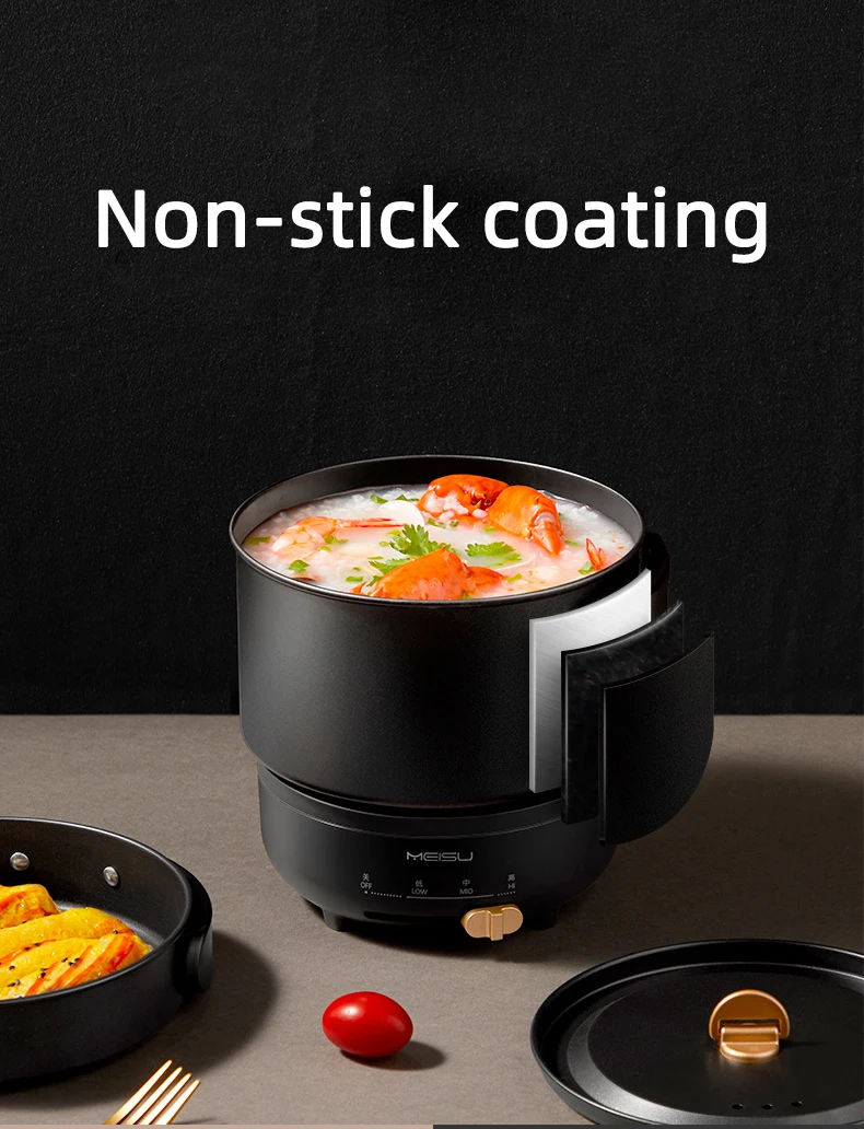 Description Picture 5 of item1.2L Folded Electric Cooking Pot Mini Portable Electric Skillet Split Type Frying Pan Travel Collapsed Multicooker Hotpot 220V